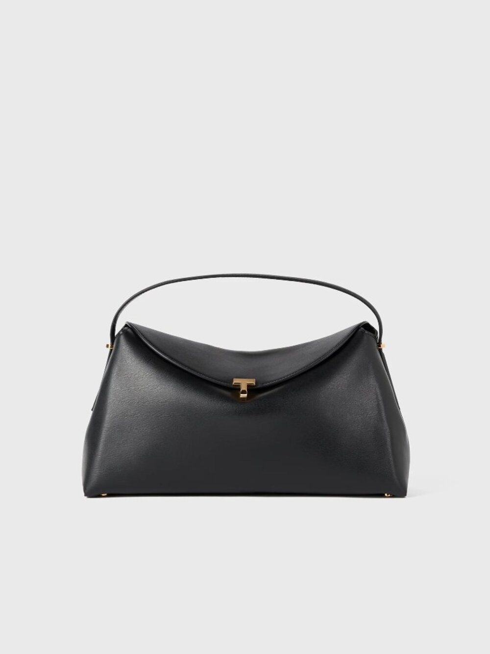 Toteme T-lock leather top handle black leather
